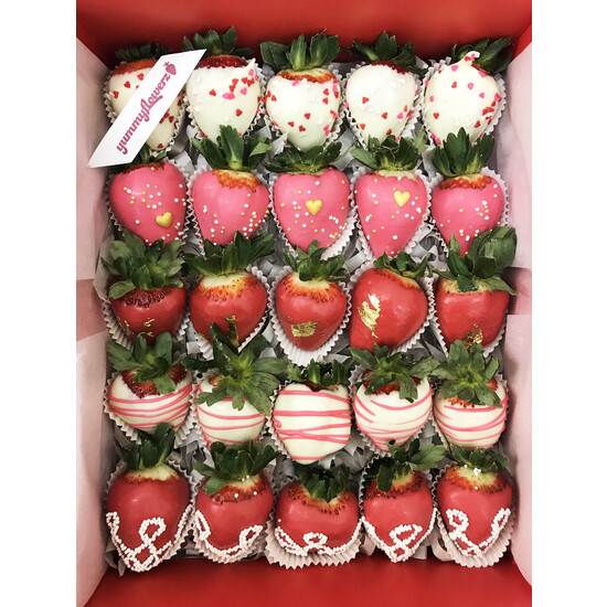25pcs LOVE Chocolate Strawberries Gift Box